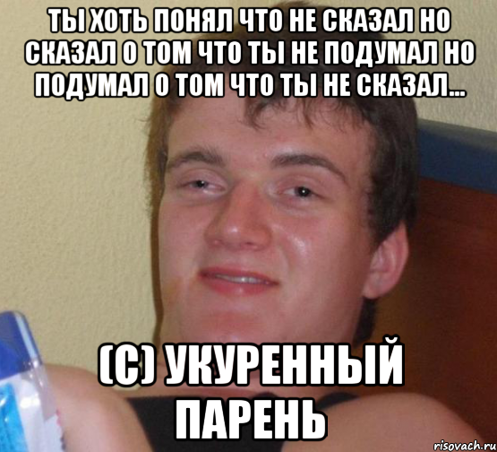 Сказал не подумав. Укуренный Мем. Накуренный Мем. Сам сказал что понял. Ты сам понял что сказал.