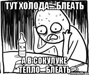 Тут холода....блеать А в Сокулуке тепло....блеать, Мем Алкоголик-кадр