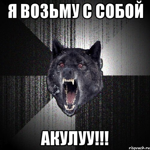 Я ВОЗЬМУ С СОБОЙ АКУЛУУ!!!, Мем  Злобный волк