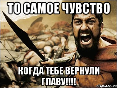 То самое чувство Когда тебе вернули главу!!!!, Мем Это Спарта