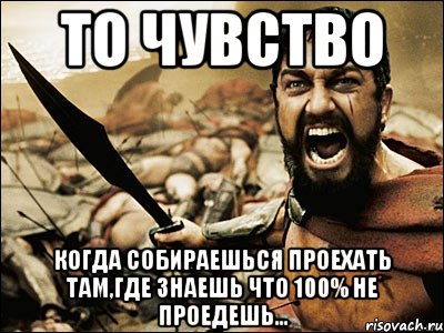 То чувство Когда собираешься проехать там,где знаешь что 100% не проедешь..., Мем Это Спарта