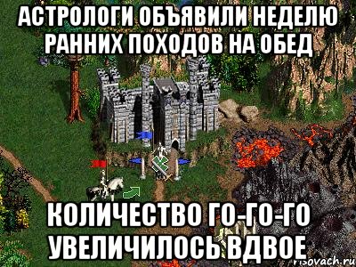 Астрологи объявили неделю ранних походов на обед Количество го-го-го увеличилось вдвое, Мем Герои 3