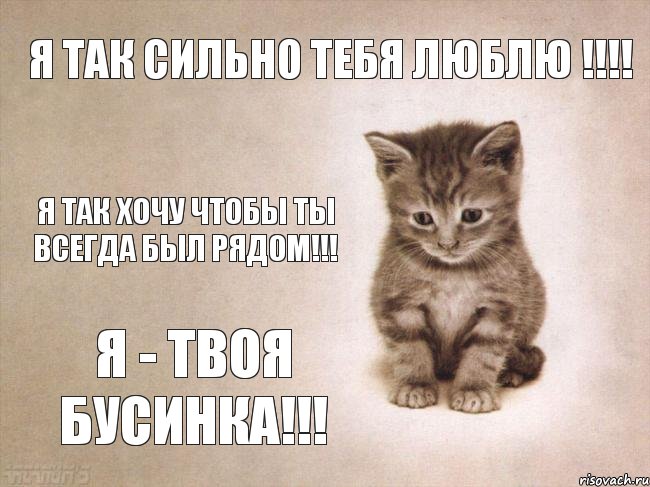 Я так сильно тебя люблю !!!! Я так хочу чтобы ты всегда был рядом!!! Я - твоя Бусинка!!!