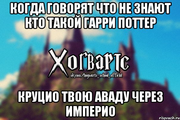 Когда говорят что не знают кто такой Гарри Поттер Круцио твою Аваду через Империо, Мем Хогвартс