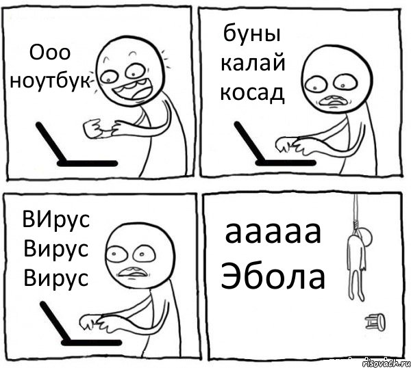 Ооо ноутбук буны калай косад ВИрус Вирус Вирус ааааа Эбола, Комикс интернет убивает