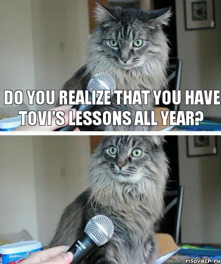 Do you realize that you have Tovi's lessons all year? , Комикс  кот с микрофоном