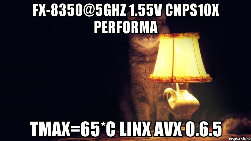 FX-8350@5GHz 1.55v cnps10x performa Tmax=65*C LinX AVX 0.6.5