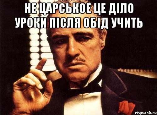 Не царськое це діло уроки після обід учить , Мем крестный отец