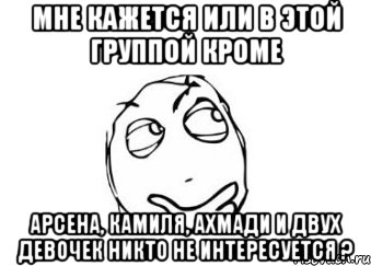 Мне кажется или в этой группой кроме Арсена, Камиля, Ахмади и двух девочек никто не интересуется ?, Мем Мне кажется или