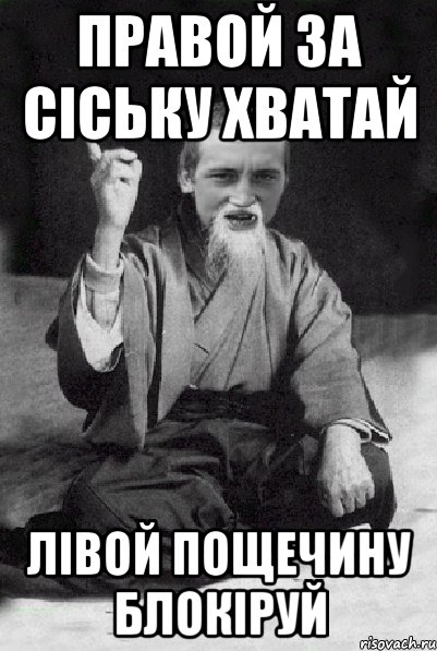 правой за сіську хватай лівой пощечину блокіруй, Мем Мудрий паца