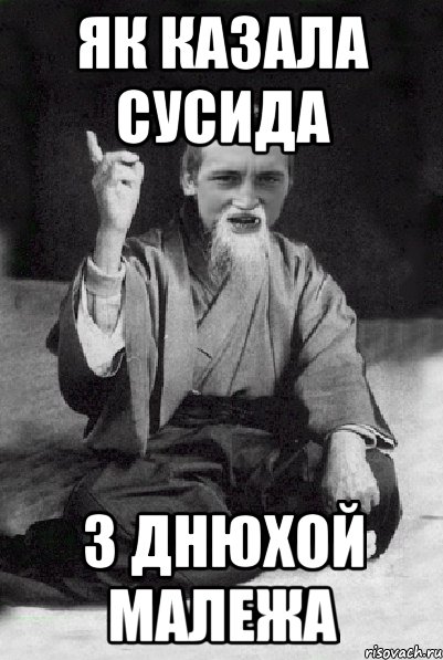 як казала сусида з днюхой малежа, Мем Мудрий паца