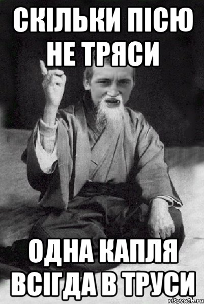 скільки пісю не тряси одна капля всігда в труси, Мем Мудрий паца