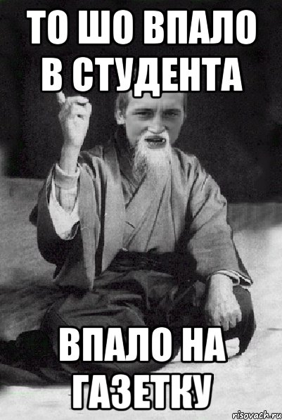 то шо впало в студента впало на газетку, Мем Мудрий паца