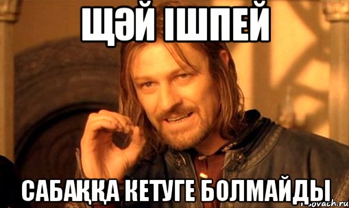 щәй ішпей сабаққа кетуге болмайды, Мем Нельзя просто так взять и (Боромир мем)