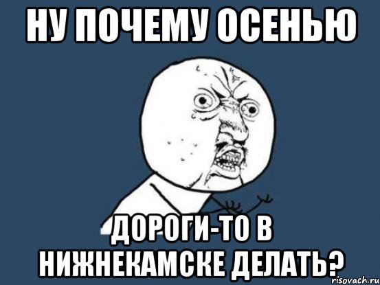 Ну почему осенью Дороги-то в Нижнекамске делать?, Мем Ну почему