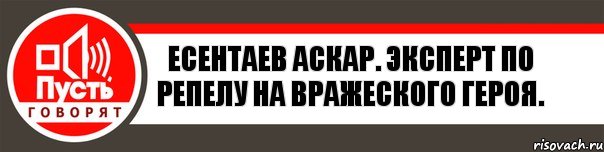 Есентаев Аскар. Эксперт по репелу на вражеского героя., Комикс   пусть говорят