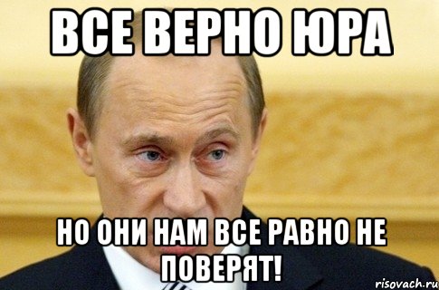 ВСЕ ВЕРНО ЮРА НО ОНИ НАМ ВСЕ РАВНО НЕ ПОВЕРЯТ!, Мем путин