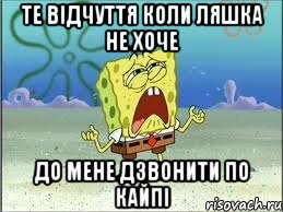 те відчуття коли ляшка не хоче до мене дзвонити по кайпі, Мем Спанч Боб плачет