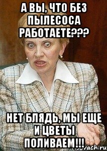 а вы, что без пылесоса работаете??? нет блядь, мы еще и цветы поливаем!!!, Мем Судья Егорова