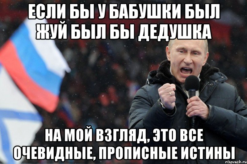 Если бы. Если бы у бабушки был. Если бы бабушка была дедушкой. Если бы у бабушки был хрен. Если у бабушки был хрен она была бы дедушкой.