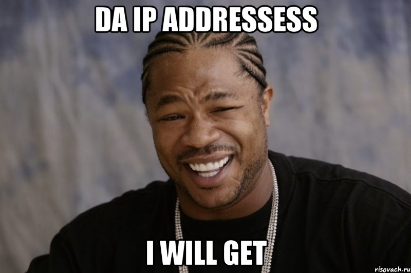 da ip addressess i will get, Мем Xzibit