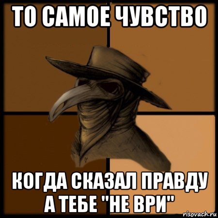 то самое чувство когда сказал правду а тебе "не ври", Мем  Чума