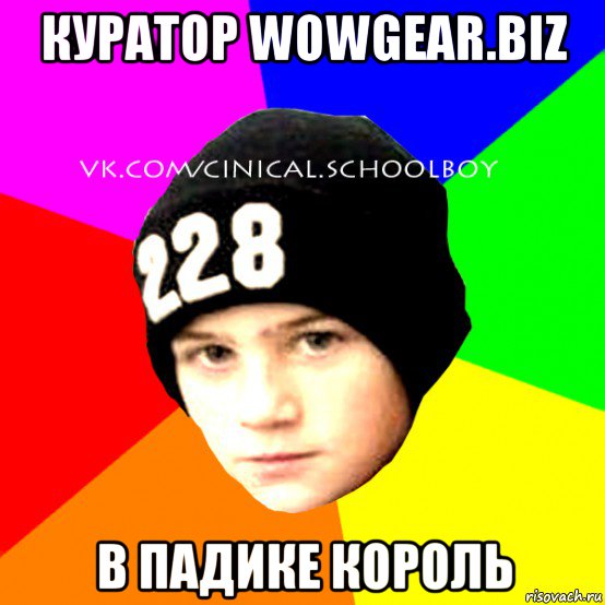 куратор wowgear.biz в падике король, Мем  Циничный Школьник