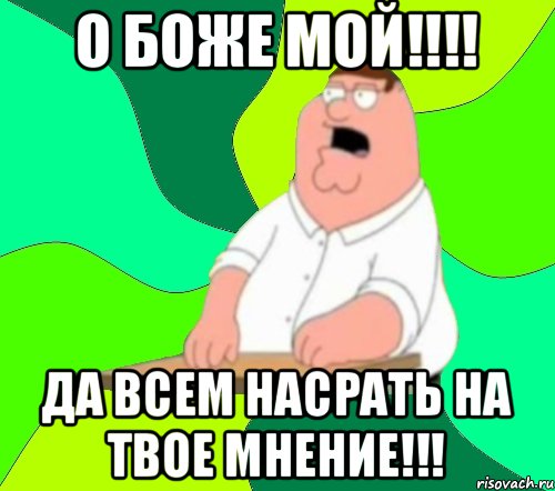 О БОЖЕ МОЙ!!!! ДА ВСЕМ НАСРАТЬ НА ТВОЕ МНЕНИЕ!!!, Мем  Да всем насрать (Гриффин)