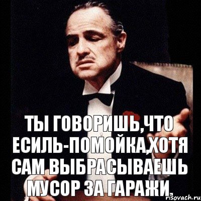 Ты говоришь,что Есиль-помойка,хотя сам выбрасываешь мусор за гаражи., Комикс Дон Вито Корлеоне 1