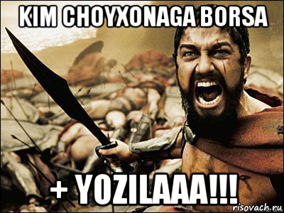 kim choyxonaga borsa + yozilaaa!!!, Мем Это Спарта