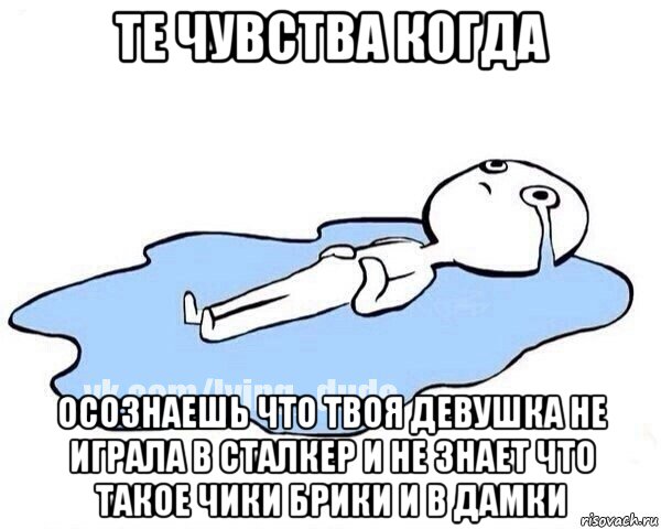 те чувства когда осознаешь что твоя девушка не играла в сталкер и не знает что такое чики брики и в дамки