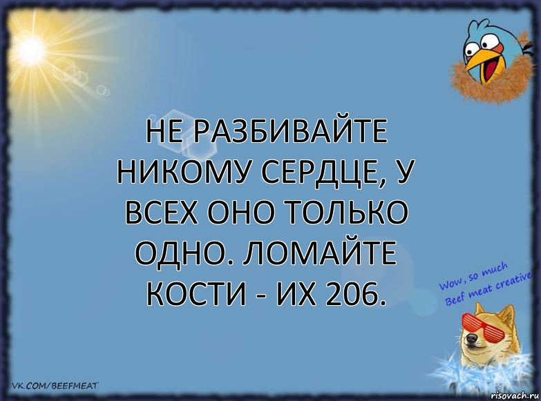 Не разбивайте никому сердце, у всех оно только одно. Ломайте кости - их 206., Комикс ФОН