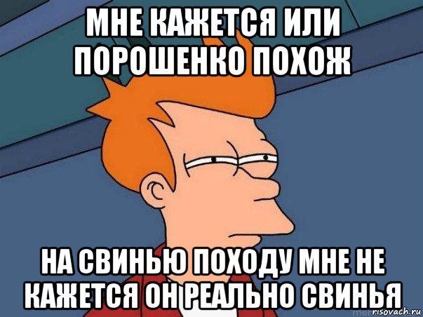 мне кажется или порошенко похож на свинью походу мне не кажется он реально свинья, Мем  Фрай (мне кажется или)