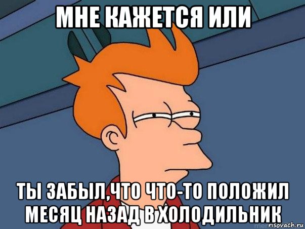 мне кажется или ты забыл,что что-то положил месяц назад в холодильник, Мем  Фрай (мне кажется или)