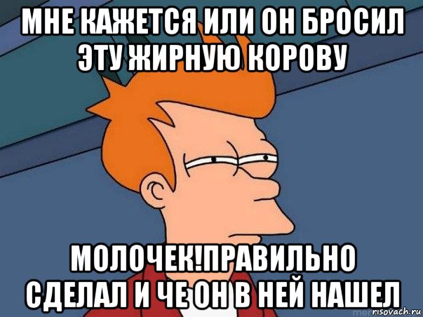 мне кажется или он бросил эту жирную корову молочек!правильно сделал и че он в ней нашел, Мем  Фрай (мне кажется или)