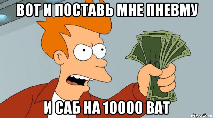 вот и поставь мне пневму и саб на 10000 ват, Мем Заткнись и возьми мои деньги