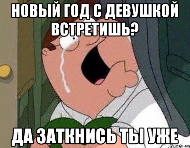 Новый год с девушкой встретишь? Да заткнись ты уже, Мем Гриффин плачет