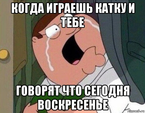 когда играешь катку и тебе говорят что сегодня воскресенье, Мем Гриффин плачет