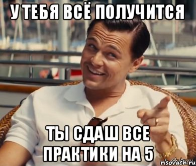 У тебя всё получится ты сдаш все практики на 5, Мем Хитрый Гэтсби