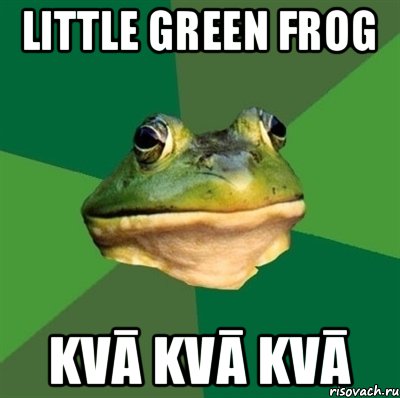 Little green frog kvā kvā kvā, Мем  Мерзкая жаба