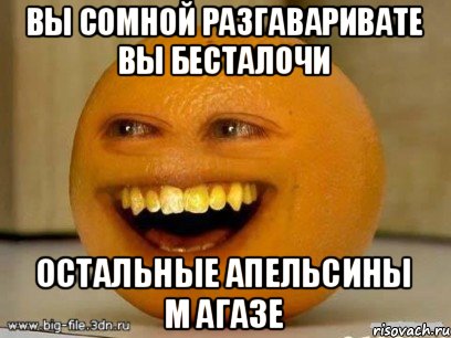 вы сомной разгаваривате вы бесталочи остальные апельсины м агазе, Мем Надоедливый апельсин