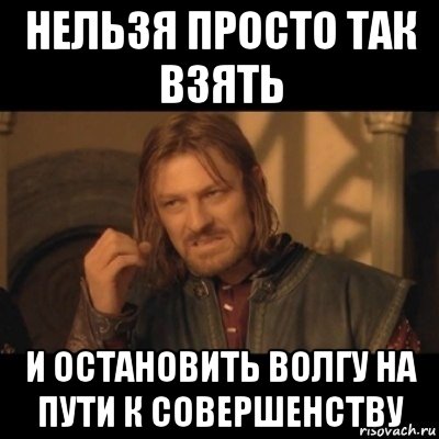 нельзя просто так взять и остановить волгу на пути к совершенству, Мем Нельзя просто взять