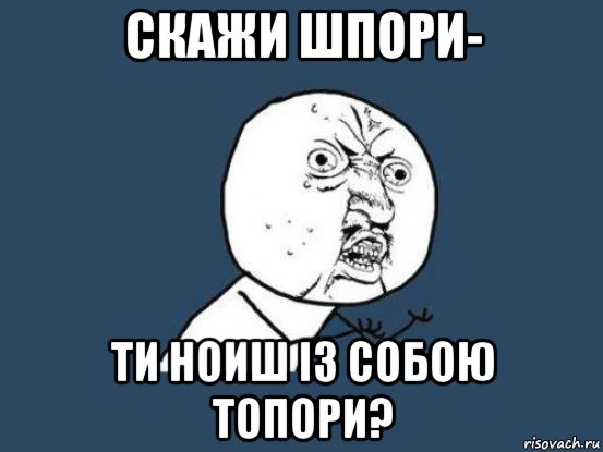 Скажи шпори- ти ноиш із собою топори?, Мем Ну почему