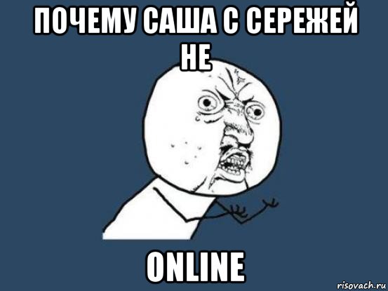 почему саша с сережей не online, Мем Ну почему