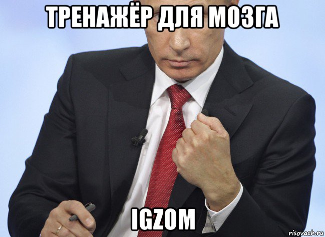 тренажёр для мозга igzom, Мем Путин показывает кулак