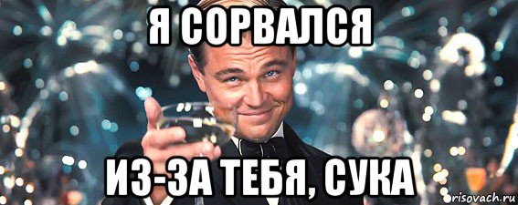 я сорвался из-за тебя, сука, Мем  старина Гэтсби