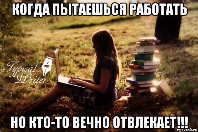 когда пытаешься работать но кто-то вечно отвлекает!!!, Мем Типичный писатель