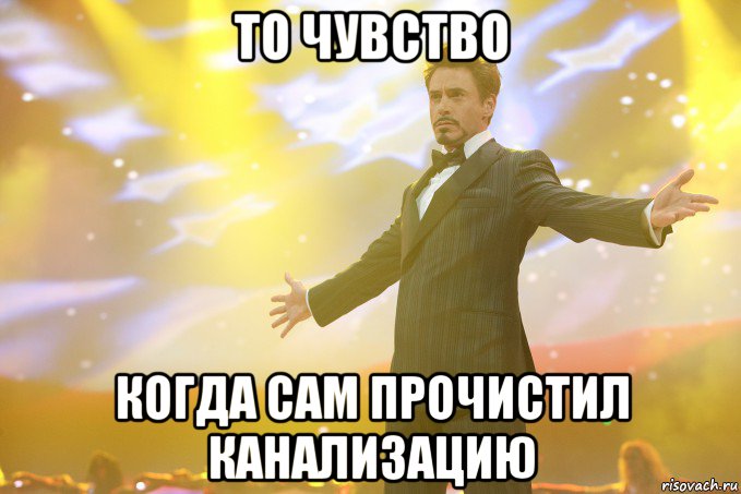 то чувство когда сам прочистил канализацию, Мем Тони Старк (Роберт Дауни младший)