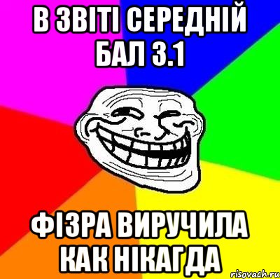 В ЗВІТІ СЕРЕДНІЙ БАЛ 3.1 ФІЗРА ВИРУЧИЛА КАК НІКАГДА, Мем Тролль Адвайс