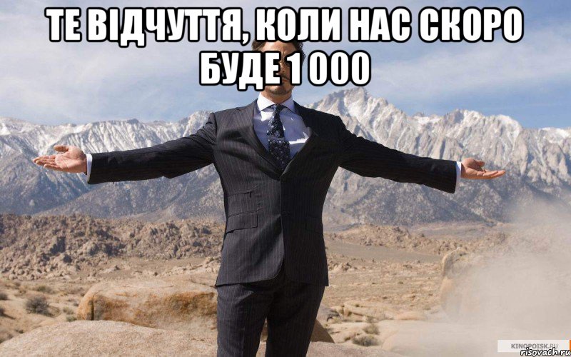 Те відчуття, коли нас скоро буде 1 000 , Мем железный человек